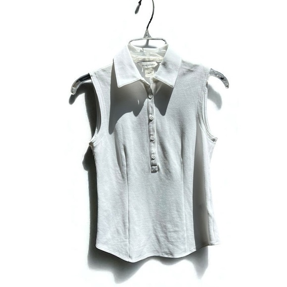 🌻Club Monaco Women's Perfect White Sleeveless Shirt Size XS | Excellent Cond. - Picture 2 of 5
